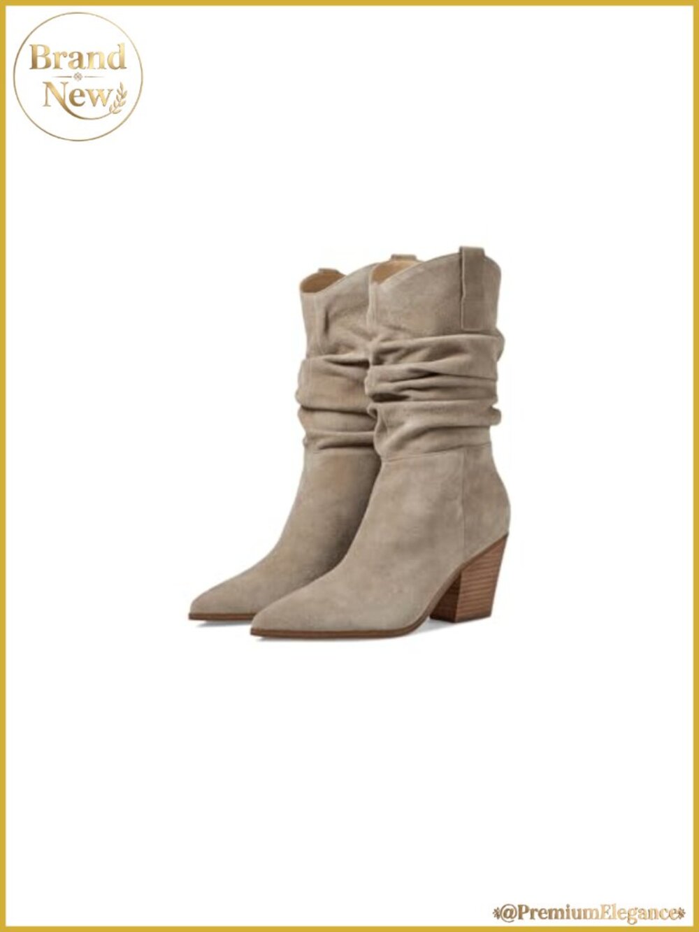 Nine West Kadon Suede Pointy Toe Slouchy Dress Bootie 2.52" Block Heel